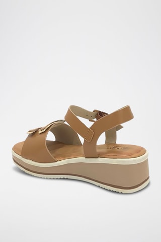 Sandalen met Sleehak - Camel