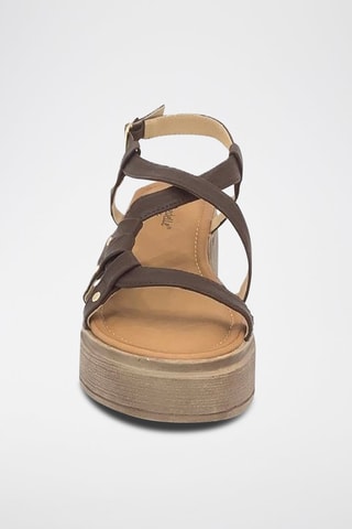Sandalen met Sleehak - Bruin