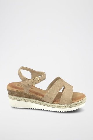 Sandalen met Sleehak - beige