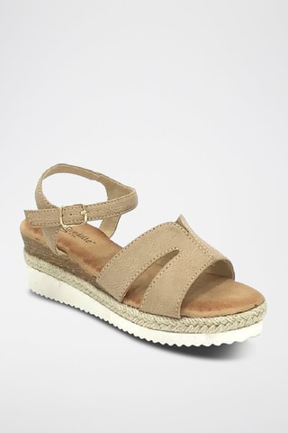 Sandalen met Sleehak - beige