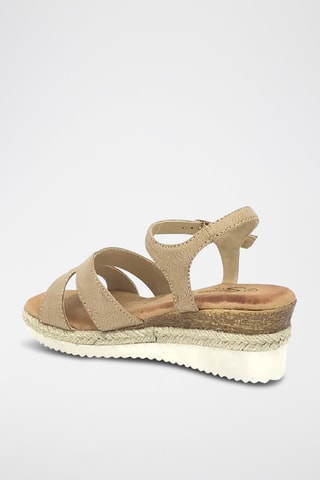 Sandalen met Sleehak - beige