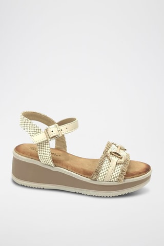 Sandalen met Sleehak - beige
