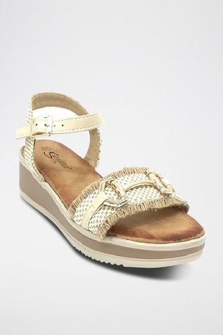 Sandalen met Sleehak - beige