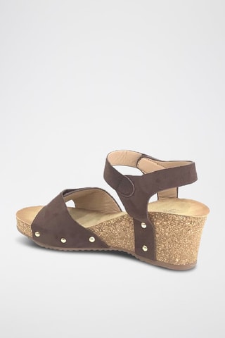 Sandalen met Sleehak - Bruin