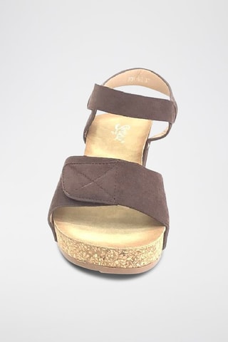 Sandalen met Sleehak - Bruin
