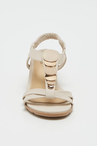 Sandalen met Sleehak Beige