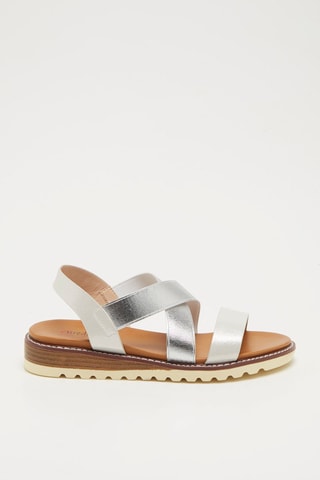 Sandalen met Sleehak - Zilverkleurig