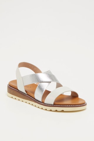 Sandalen met Sleehak - Zilverkleurig