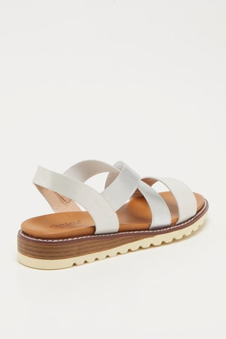 Sandalen met Sleehak - Zilverkleurig