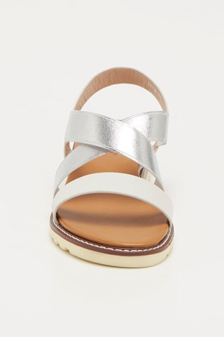 Sandalen met Sleehak - Zilverkleurig
