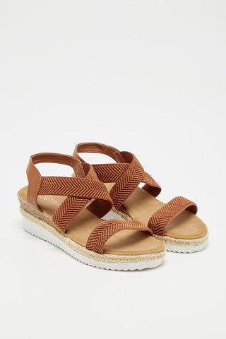 Sandalen met Sleehak Camel