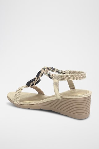 Sandalen met Sleehak - Beige