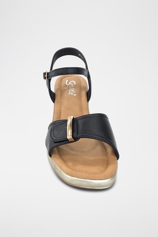 Sandalen met Sleehak - Zwart