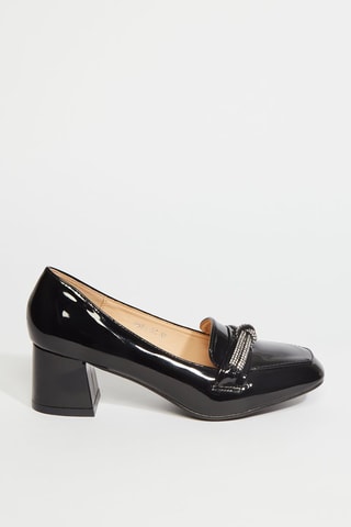 Mocassins met Hak - Zwart