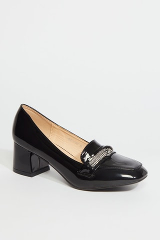 Mocassins met Hak - Zwart