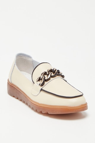 Leren Mocassins Beige