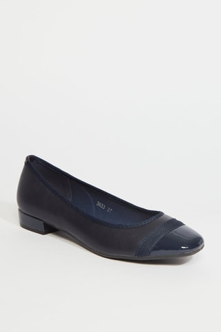 Leren Ballerina's - Donkerblauw