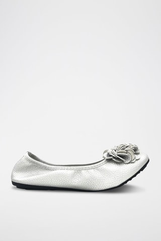 Leren Ballerina’s - Zilverkleurig