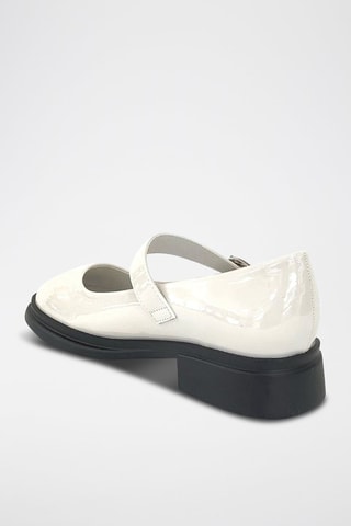Gelakte Mary Janes met Hak - Beige
