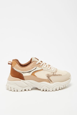 Wedge Sneakers Beige