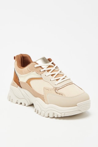 Wedge Sneakers Beige