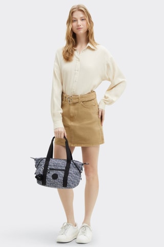 Mala shopper Art Mini - Cinzento e preto