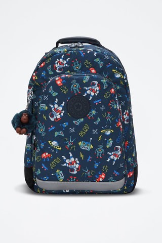 Mochila Class Room - Azul-petróleo e laranja