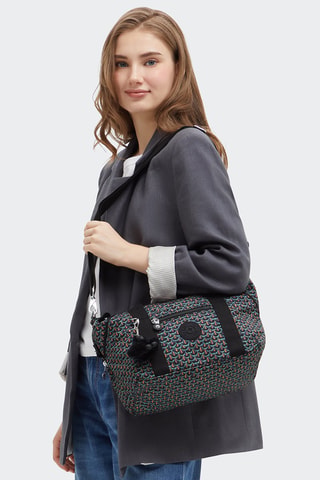Mala shopper Art Mini - Preto e laranja