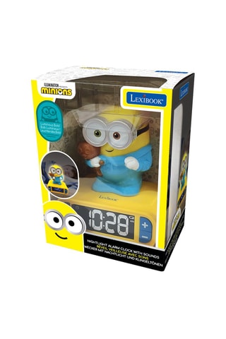 Despertador con lámpara de noche 3D Los Minions - Amarillo