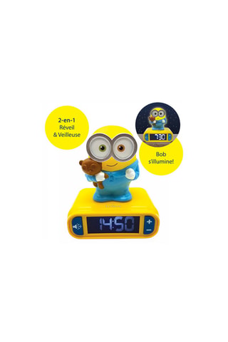 Despertador con lámpara de noche 3D Los Minions - Amarillo