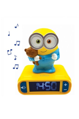 Despertador con lámpara de noche 3D Los Minions - Amarillo