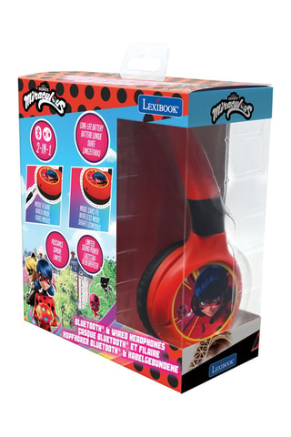 Cascos plegables 2 en 1 Bluetooth® y cable Miraculous  Desde 4 años - Rojo y verde