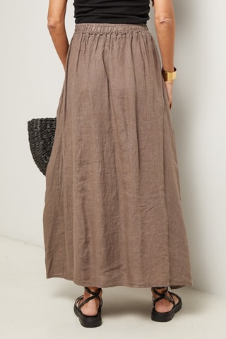 Gonna lunga  - 100% lino - Taupe