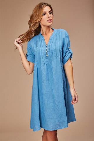 Abito  - 100% lino - Blu