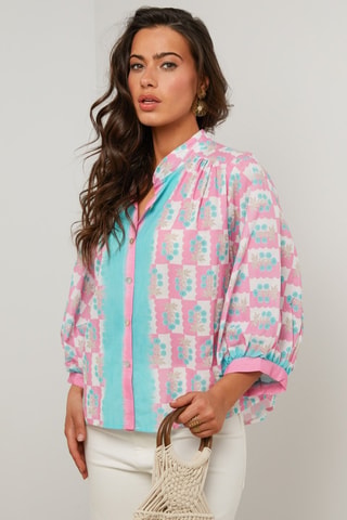 Blusa  - Blu e rosa
