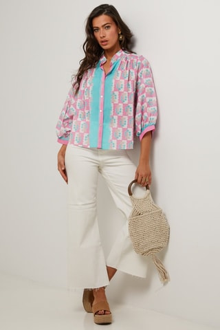Blusa  - Blu e rosa