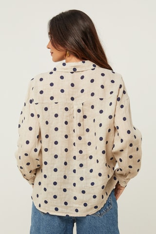 Camicia  - 100% lino - Beige