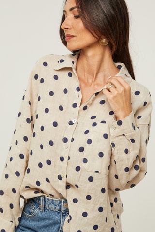 Camicia  - 100% lino - Beige