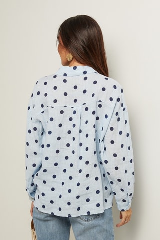 Camicia  - 100% lino - Blu