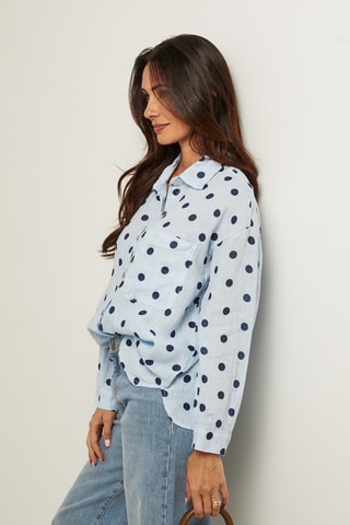Camicia  - 100% lino - Blu