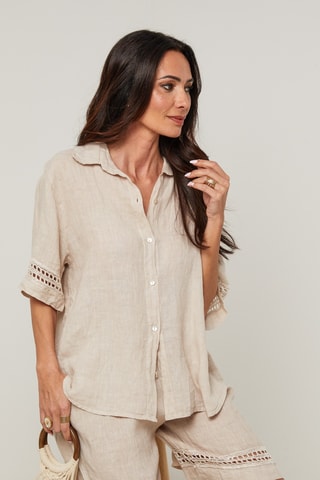 Camicia  - 100% lino - Beige