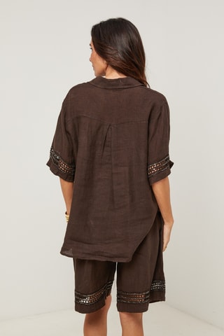 Camicia  - 100% lino - Marrone