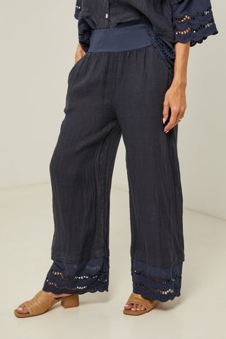 Pantaloni  - 100% lino - Navy