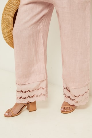 Pantaloni  - 100% lino - Rosa