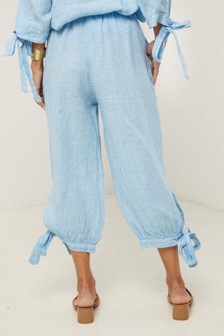 Pantaloni  - 100% lino - Blu
