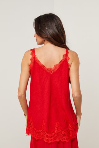 Top  - 100% lino - Rosso