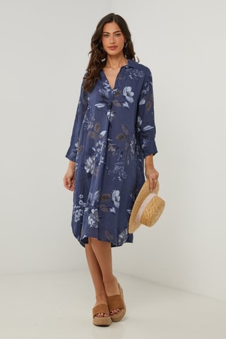 Abito - 100% lino - Navy