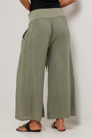 Pantaloni  - 100% lino - Kaki