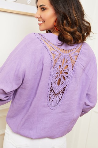 Camicia - 100% lino - Viola