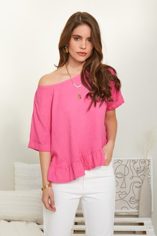 Top  - 100% lino - Fucsia
